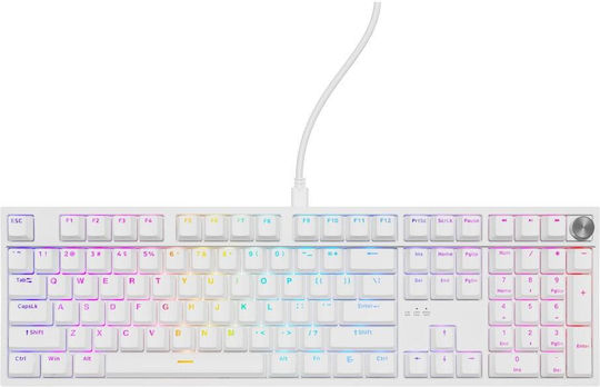 Genesis Thor 404 Gaming Mechanical Keyboard Tenkeyless with Gateron Yellow Pro switches and RGB lighting (English US) White