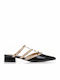 Flat Mules από Λουστρίνι σε Μαύρο Χρώμα