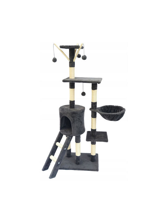 Cat Playset 51x36x138 Cm 6 Levels Sisal Toys Black Cat Playset 51x36x138 Cm 6 Levels Sisal Toys Black
