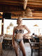 Strapless Bikini Top D Cup Animal Print Καφέ
