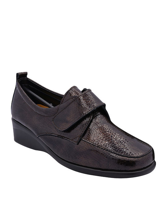 Leather Women's Moccasins in Brown Color