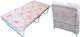 Klappbett mit Matratze 6cm Einzel Weiß 180x80x38,5cm