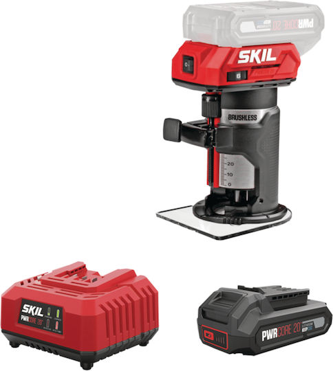Skil D00386 Trim Router 20V Fără perii 1x2Ah cu Sistem de Aspirație