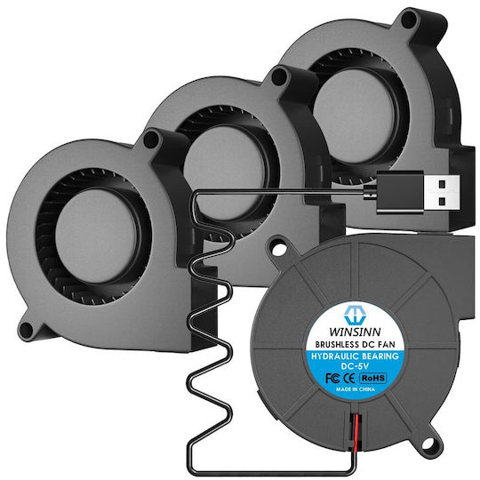 Set 4 Fani Pentru Imprimante 3D Usb 5v 4500 Rpm Rulmenți Hidraulici Fără Perii 50 X 15 Mm Cablu 5015
