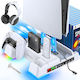Suport Vertical De Răcire Playstation 5 Stație De Încărcare Funcție Controler Ps5 Lumini Rgb Led Hub Usb Suport Căști Sloturi Joc Oivo