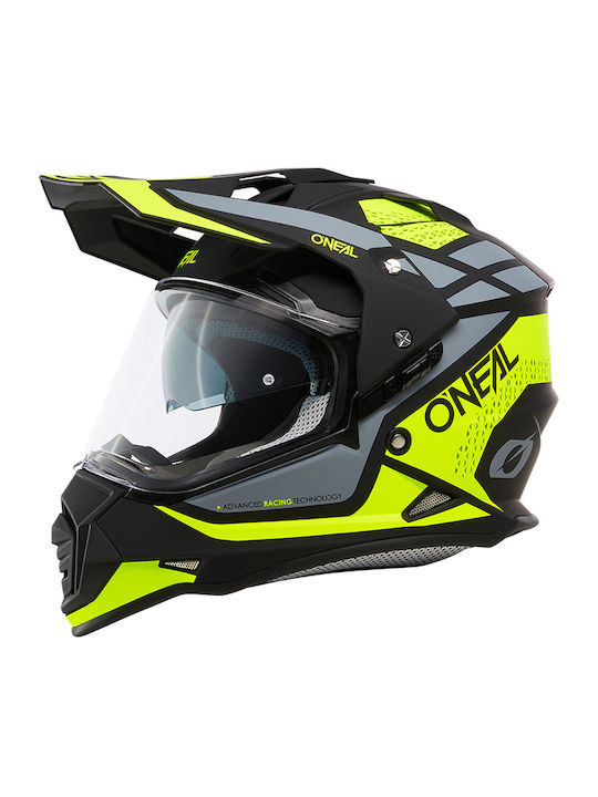O'Neal Sierra R V.24 Fluo Yellow / Black / Grey Κράνος Μηχανής On-Off DOT / ECE 22.06 με Pinlock και Sunvisor
