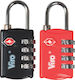 Viro Padlock Brass Combination with TSA Certification 28mm Black 1pcs
