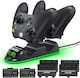Set Stație De Încărcare Duală 2 Baterii 1300 Mah Compatibil Xbox One Xbox Series X S Controlere Cu Iluminare Led Negru