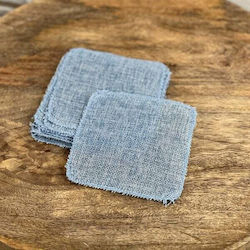 Canvas Handkerchief Set/10 12x12cm Light Blue