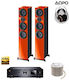 Sistem audio 2 Pachet Magnat MC 400 + HECO Aurora 700 + Cablu Oehlbach + Căști Meze 99CLASSICS MCRORA700O 100W cu CD / Media digitale Player și Bluetooth Portocaliu