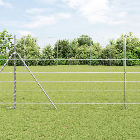 vidaXL Verzinkter Silber Drahtzaun 1,6x25m