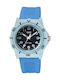 Q&Q Men's Watch Battery with Blue Rubber Strap