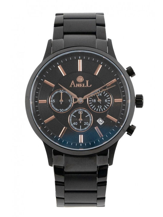 Anell Women's Watch Chronograph with Black Meta...