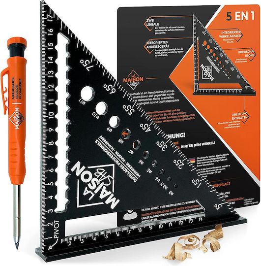Set de Creion Mecanic de 180 Mm din Aluminiu pentru Lucru în Lemn și Dreptar Multifuncțional