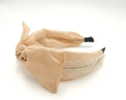 Hair Headband Bow Rhinestones Ochre
