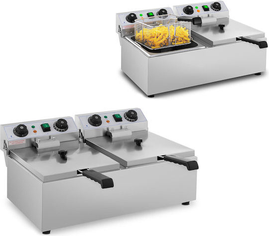 Royal Catering Electric Fryer Double 3.2kW Capacity 2x10lt
