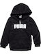 Kinder-Sweatshirt Strickjacke mit Kapuze Schwarz