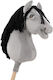 Premium Hobby Horse Large Stick Horse Gray Iv Black Mane A3