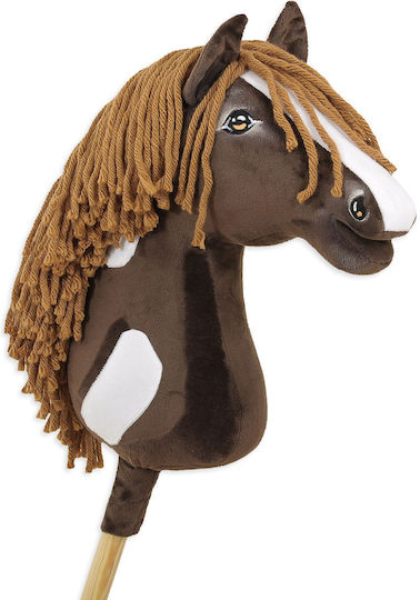 Hobby Horse Großes Premium Steckenpferd Dunkelbraune Westernbraune Mähne A3