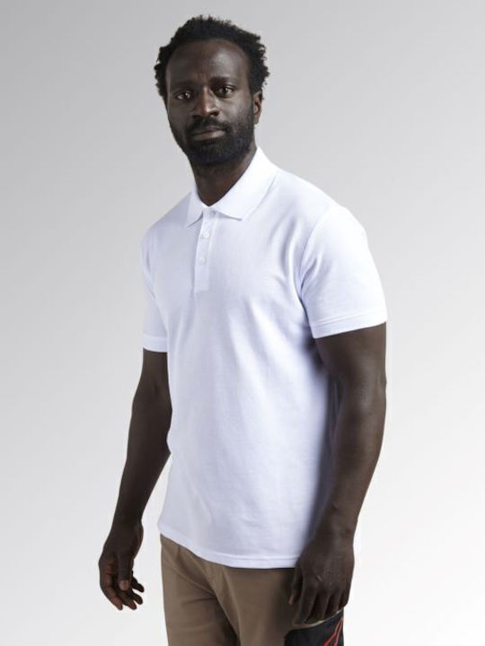 Utility Diadora Men's Short Sleeve Polo Shirt Mc Atlar Organic 100% Organic Cotton Optical White 177955