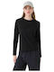 Damen Bluse Baumwolle Langärmelig Schwarz