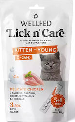 Λιχουδιά Γάτας Wellfed Lick N' Care Kitten-young Chicken 6x15gr 90gr