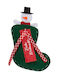 Snowman Christmas Decorative Sock with Snowman Green