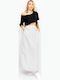 High-waisted Maxi Skirt Polka Dot White