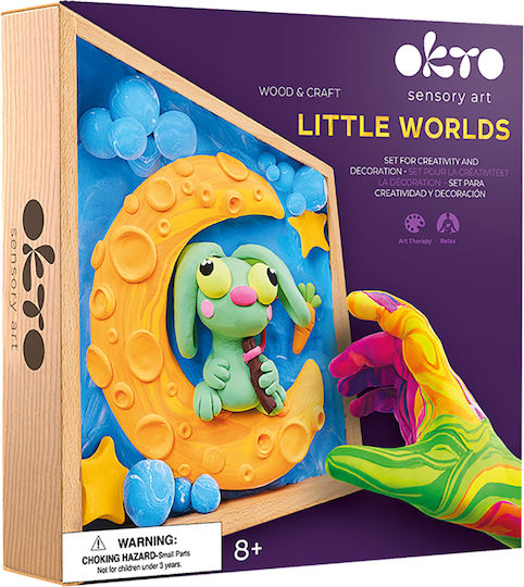 Diy Δημιουργικό Σετ Κατασκευής Πηλό Wood & Craft Little Worlds Λαγουδάκι Στο Φεγγάρι