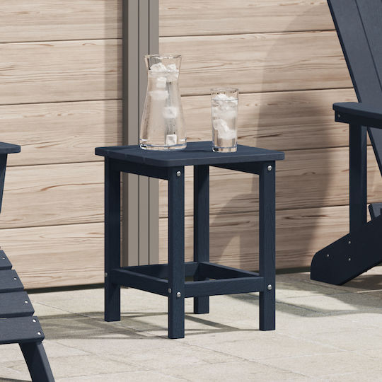 Sitting Room Outdoor Free Standing Plastic Table Navy Blue 38x38x46cm