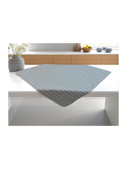 Linea Home Καρέ Τραπεζομάντηλο Λινό Ασημί 100x100εκ.