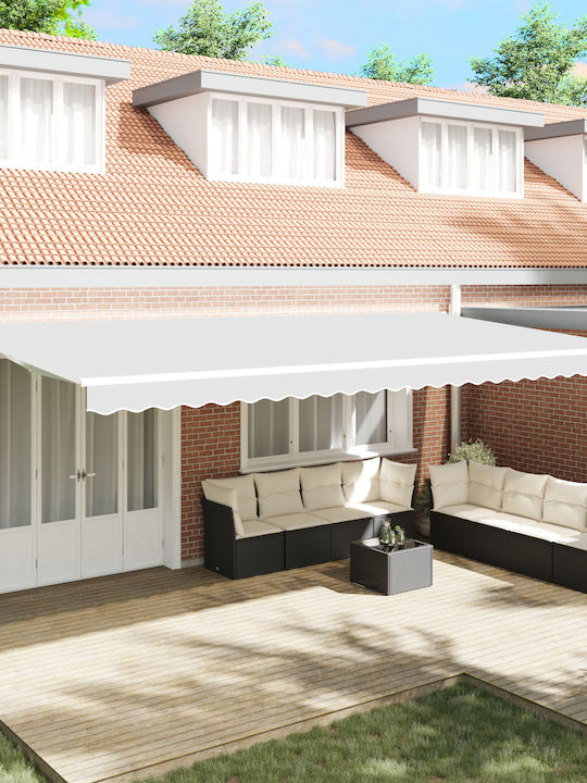vidaXL Τέντα Βεράντας Λευκή 6x3.5m