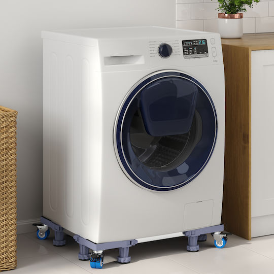 vidaXL 42009960 Einstellbare Basis für Waschmaschine/Trockner aus Metall mit Rädern 67x67cm