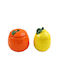Atmosphera Set 2 Pieces General Use Ceramic Jars with Lid Yellow 11x14cm