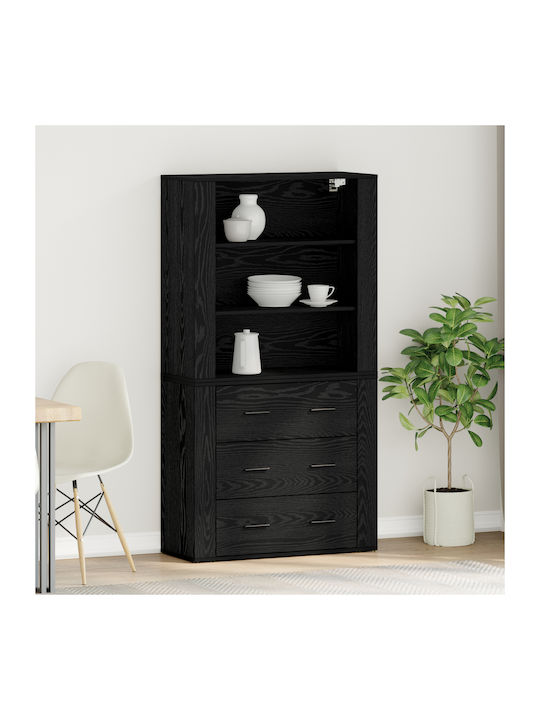 Kleiderschrank Büro aus MDF Black Oak 80x33x150cm