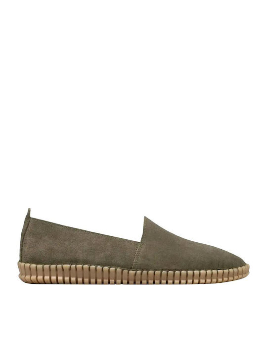 Kalogirou Leather Men's Espadrilles in Green Color