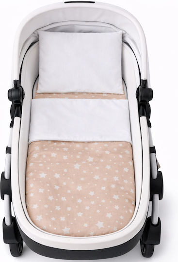 Stroller Bedding Set Stroller Beige Blanket, Lightweight Bag, And Pillow