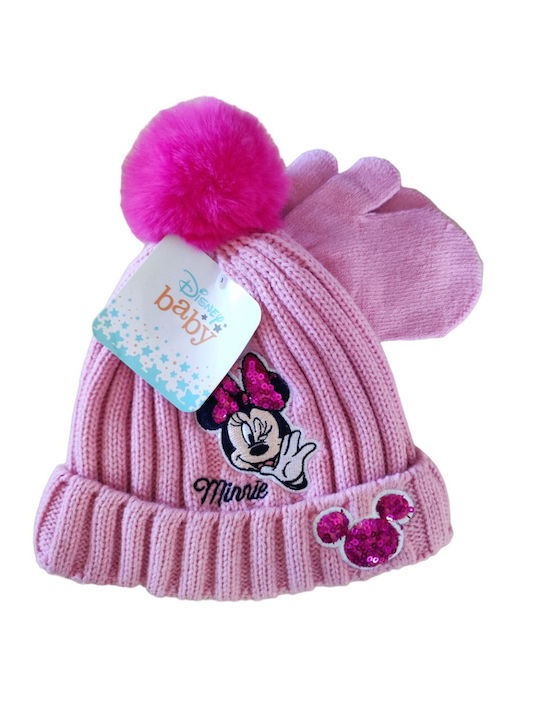 Minnie Set Căciulă Copil cu Mănuși Roz