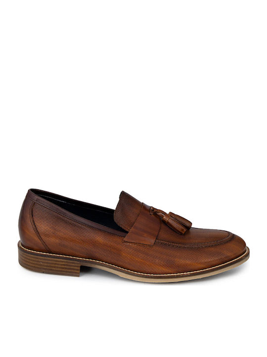Damiani Men's Leather Moccasins Tabac Brown