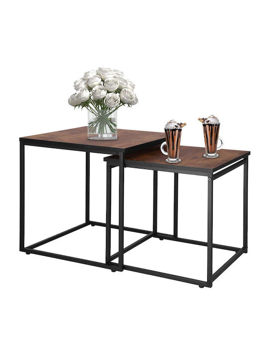 Platz Satztisch-Set Metall Braun 2Stück B49xT49cm