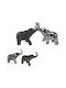 Galifas Set of Decorative Elephants made of Ceramic 2pcs