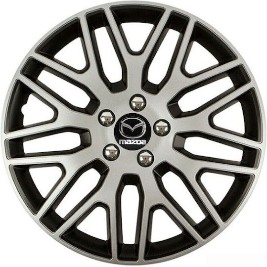 Versaco Auto Radkappen Set Dakar Nc mit Marke Mazda 4Stück 16" Silber/Silber