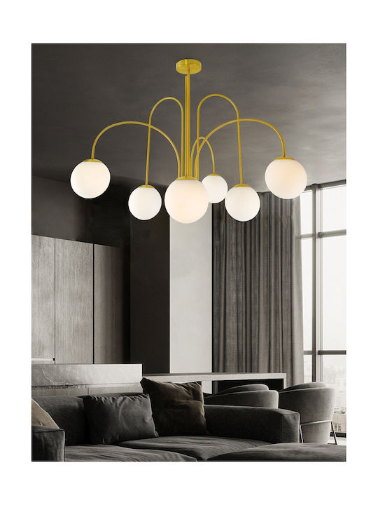 Domoletti Hängelampe Gold für 6 Lampen E27