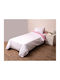 Viopros Duvet Cover Set Cotton Single with Pillowcase 160x240 Pink