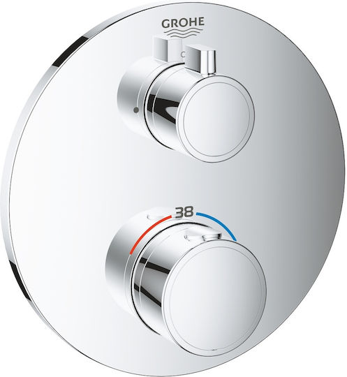 Grohe Σετ Μίκτης & Παροχή Εντοιχισμού για Ντουζιέρα Ασημί