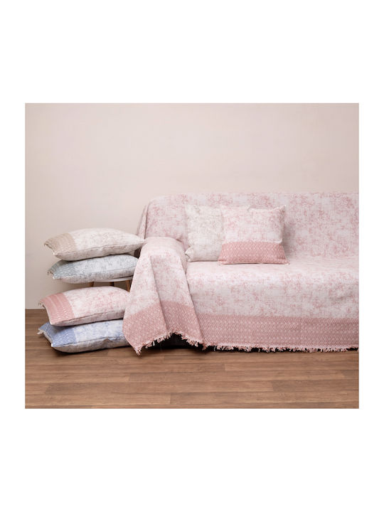 Viopros Viopros Sofa Throw 2 Seater Jacquard 180x240cm Coral