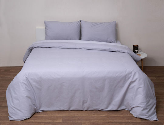 Viopros Viopros Tagesdecke Halbdoppel aus Baumwolle und Polyester Grau 180x240cm