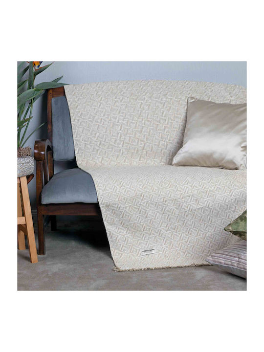 Aslanis Home Ριχτάρι Τετραθέσιου Καναπέ Basic Series 180x350εκ. Μπεζ/άμμου
