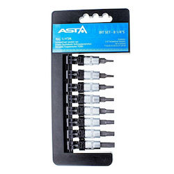 Set Schraubendreher-Bits Torx 1/4" T8-t40 8 Stück