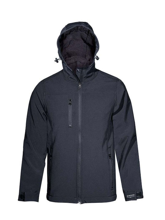 Fageo Arbeitsjacke Softshell mit Kapuze Schwarz